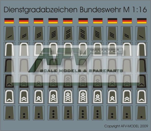 Decalsatz Dienstgrade Bundeswehr